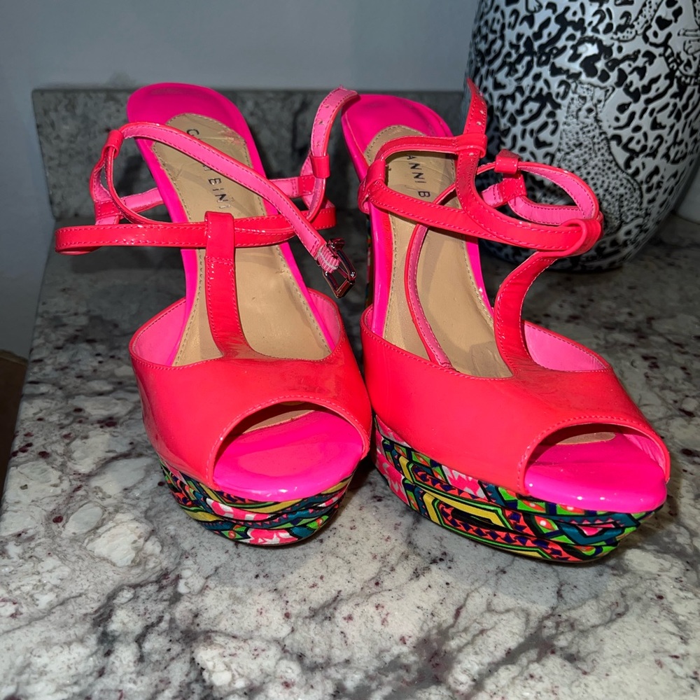 Bright and Funky platform heels